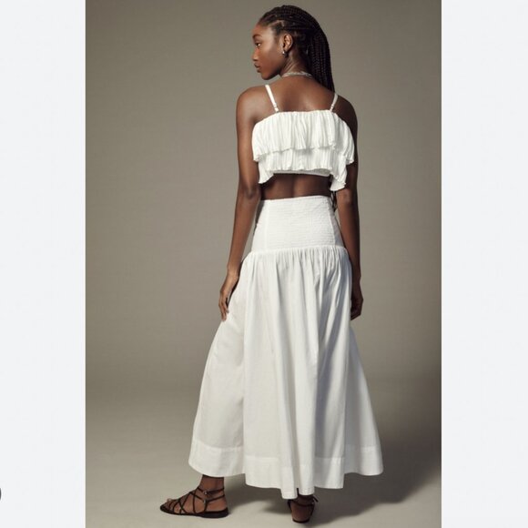 By Anthropologie Poplin Tie-Front Side-Slit Skirt - Picture 2 of 9